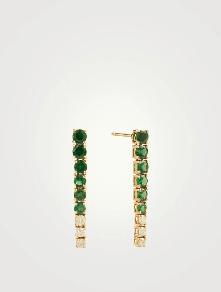 18K Gold Dream Links Earrings With Tsavorite And Canary Diamond