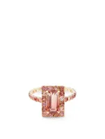 18K Gold Bubble Gum Deco Ring With Tourmaline
