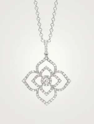 Large Aurora 18K White Gold Pendant Necklace With Diamonds