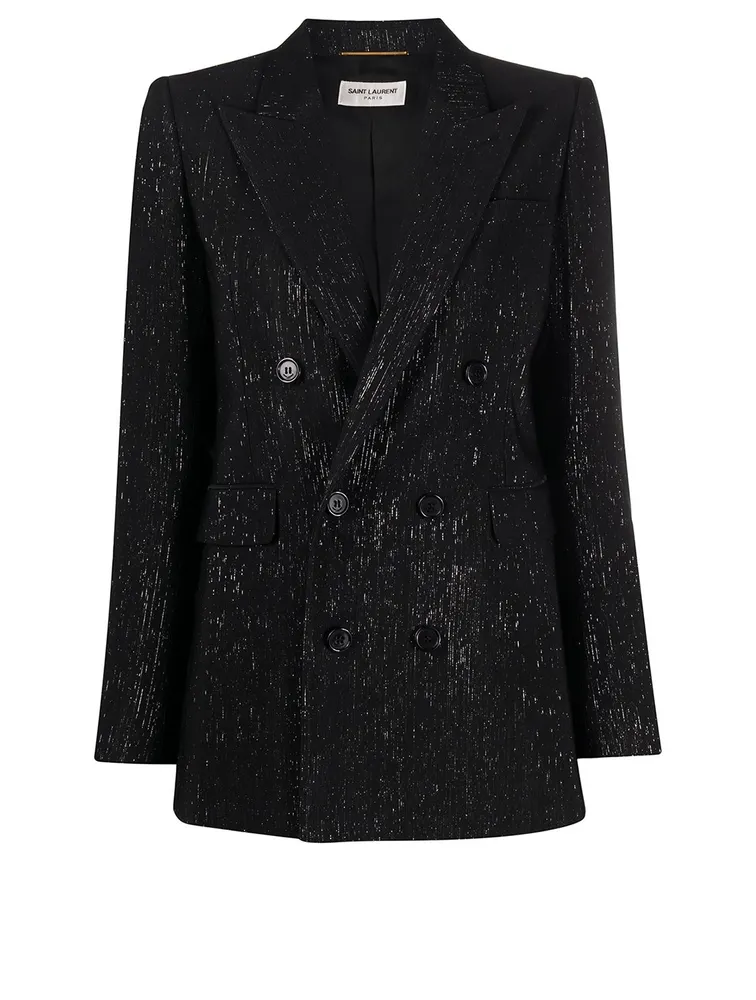 Double-Breasted Lamé Blazer