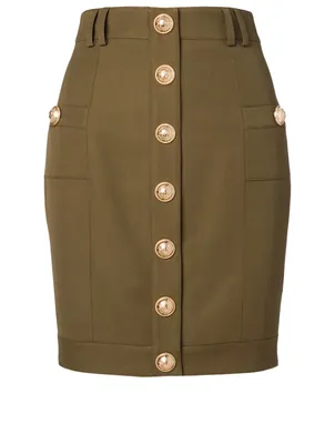 Wool High-Waisted Mini Skirt