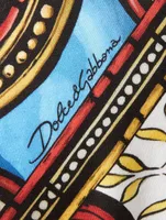 Cotton T-Shirt With Stained Glass Print