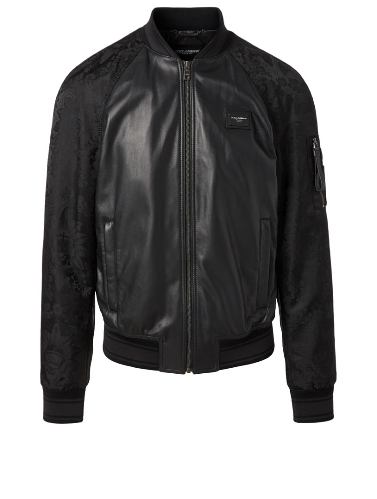 Leather Jacket With Logo Plaque
