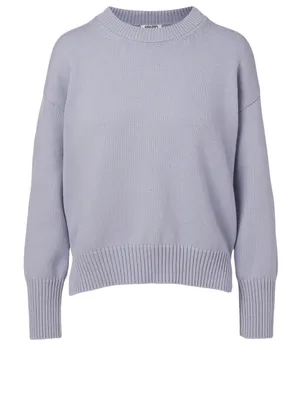 Cotton-Blend Sweater With Back Logo