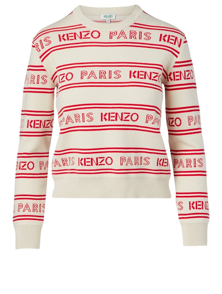 Jacquard Sweater Logo Print