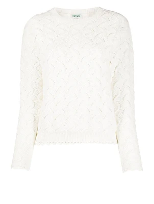 Cotton-Blend Woven Knit Sweater
