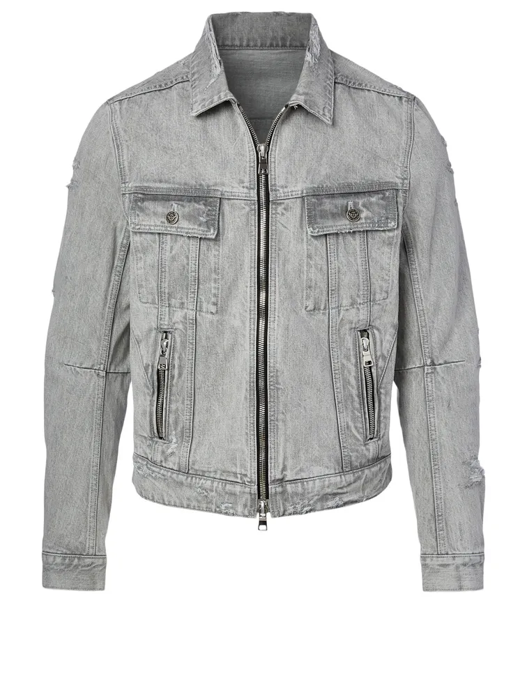 Cotton Denim Jacket With Back Logo