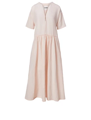 Linen-Blend Maxi Dress