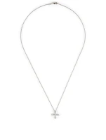 Essentials 18K White Gold Cross Pendant Necklace With Diamonds
