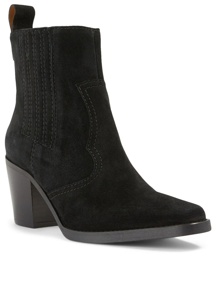 Suede Western Ankle Boots