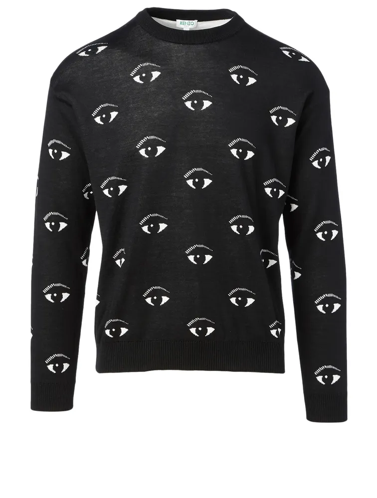 Cotton Sweater Eye Print