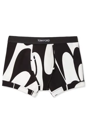 Cotton Stretch Jersey Boxer Briefs Swirl Print