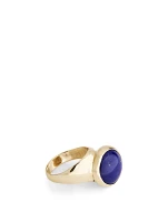 Offset Ring With Blue Lapis