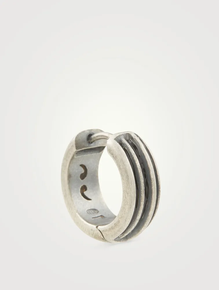 Acies Oxidized Silver Hoop Earring