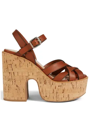 Leather Platform Sandals