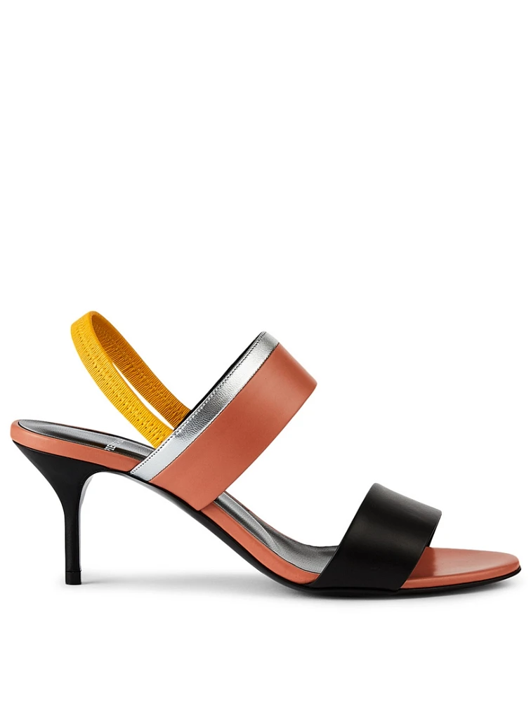 Alpha Party Leather Heeled Slingback Sandals