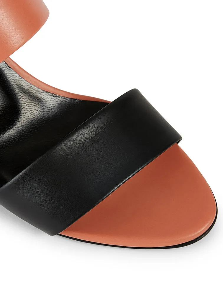 Alpha Party Leather Heeled Slingback Sandals