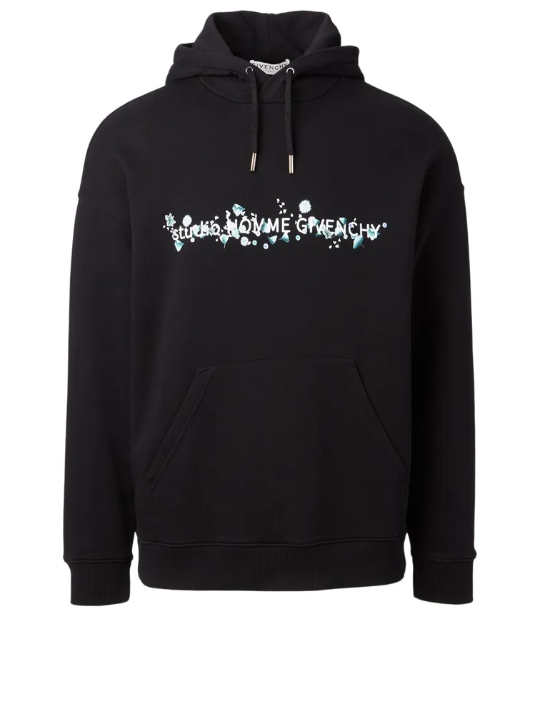 Cotton Logo Hoodie Floral Print