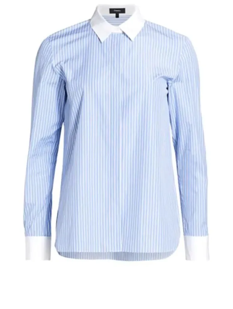 Organic Cotton Shirt Striped Print