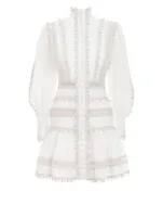 Super Eight Linen Long-Sleeve Mini Dress