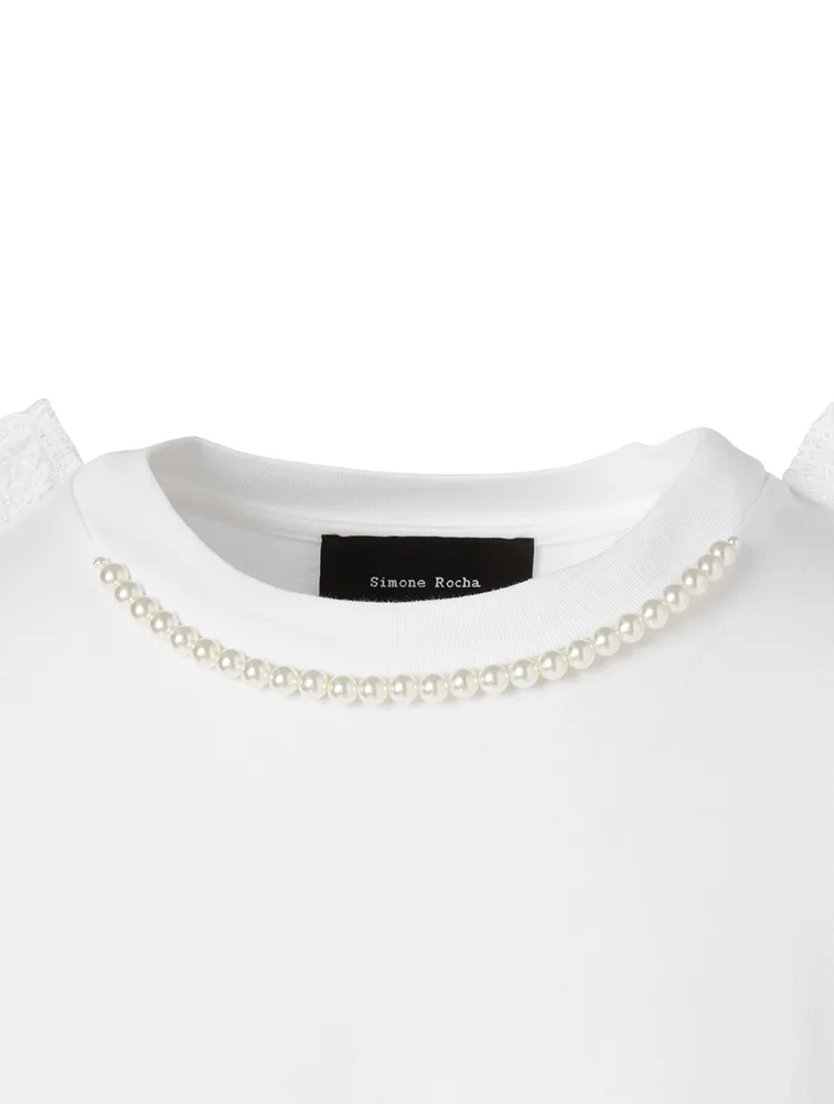 T-Shirt With Tulle Trim