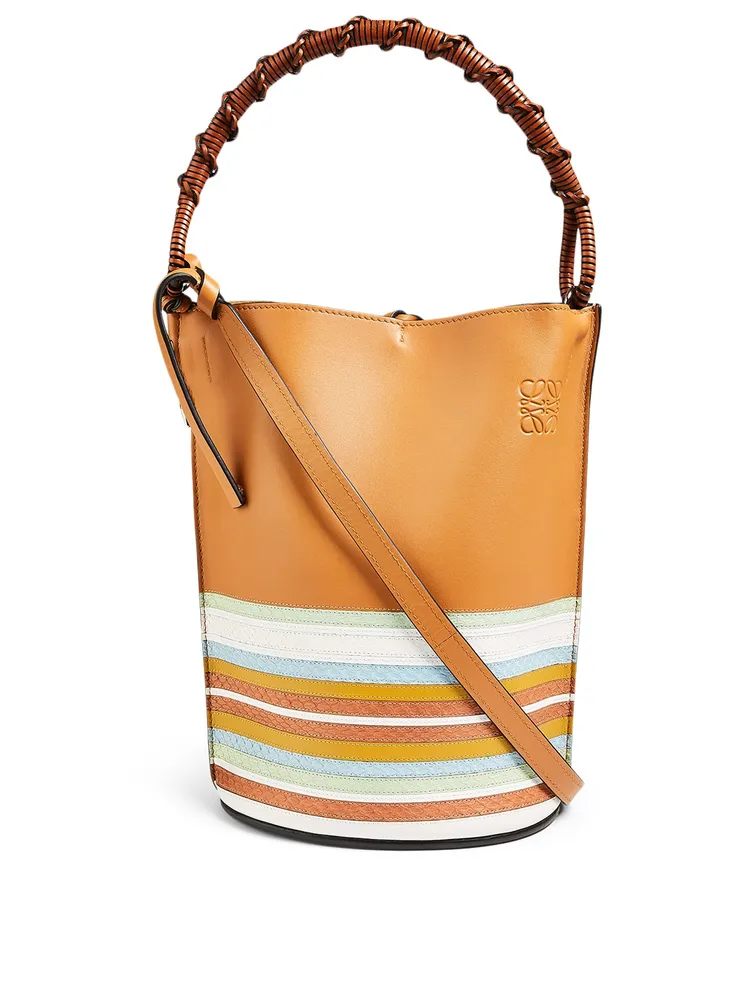 Gate Marine Leather And Snakeskin Bucket Bag