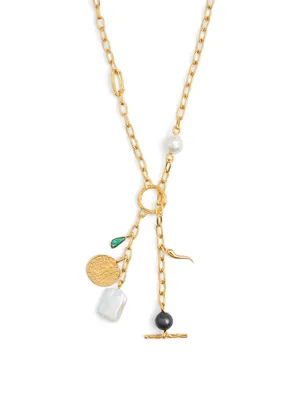 Scorpion Lariat Necklace With Pearls