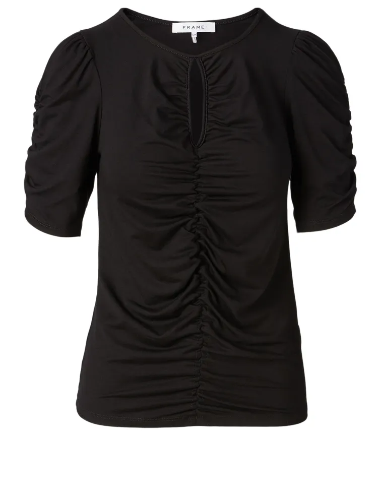 Shirred Keyhole Top