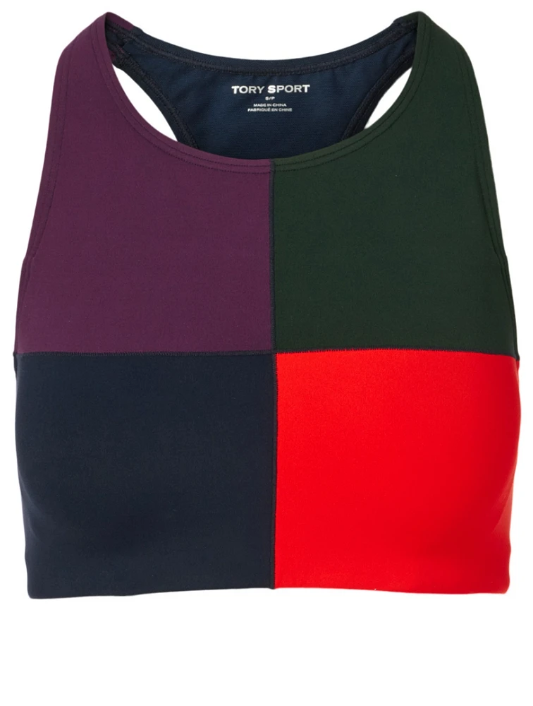 Blocked Mesh Back Sports Bra