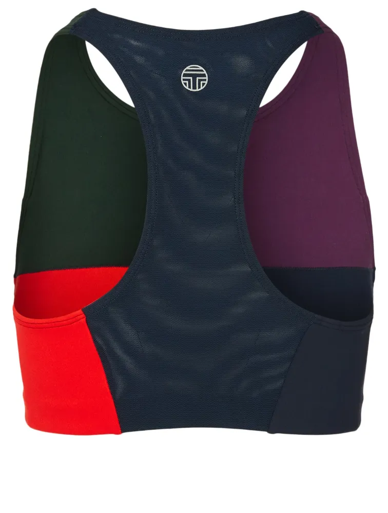 Blocked Mesh Back Sports Bra