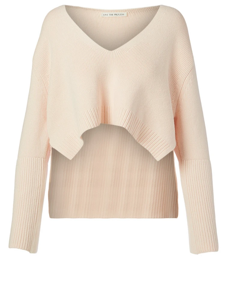 High-Low V-Neck Sweater
