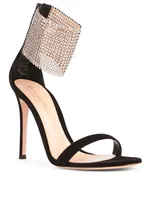 Adore Suede Heeled Sandals With Crystal Cuff