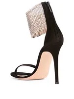 Adore Suede Heeled Sandals With Crystal Cuff