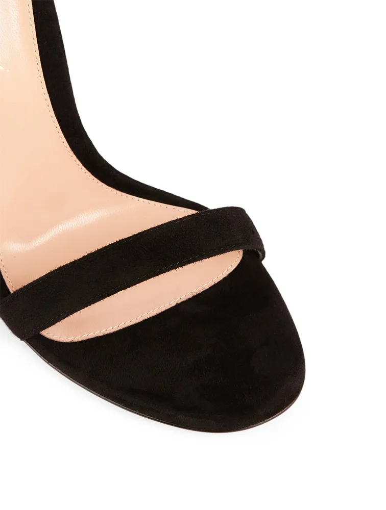 Adore Suede Heeled Sandals With Crystal Cuff
