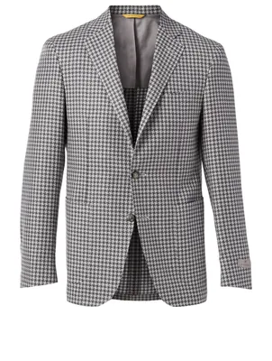 Wool Jacket Houndstooth Print