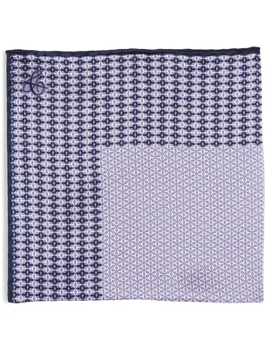Silk Pocket Square In Geometric Print