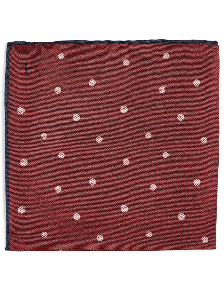 Silk Pocket Square In Dot Print