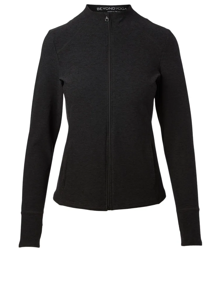Fitted Mock Neck Jacket
