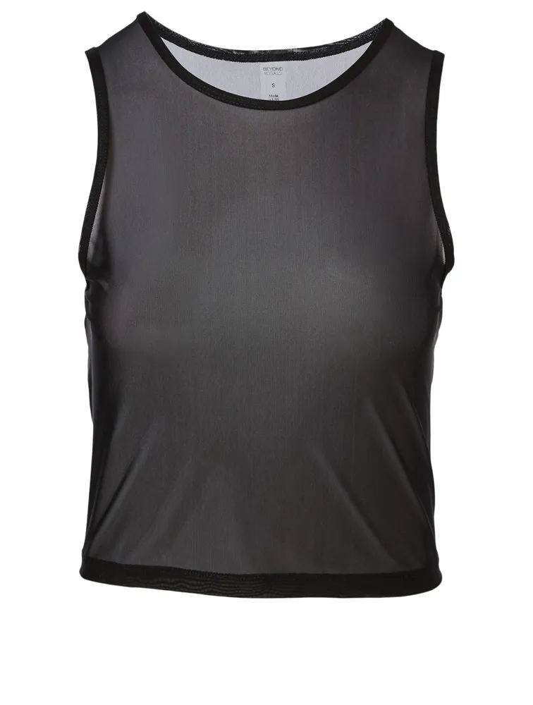 Balanced Mesh Cropped Tank Top