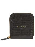 Vanitosi Croc-Embossed Zip-Around Wallet