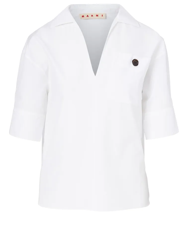 Cotton Polo Blouse