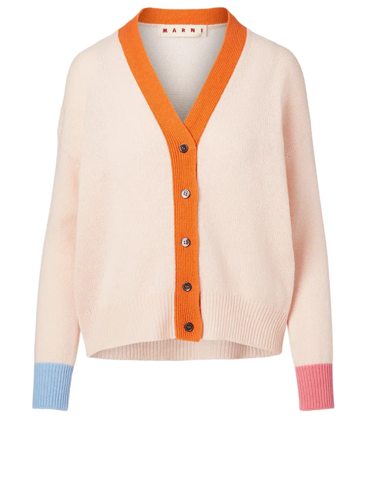 Cashmere Cardigan With Contrast Cuffs