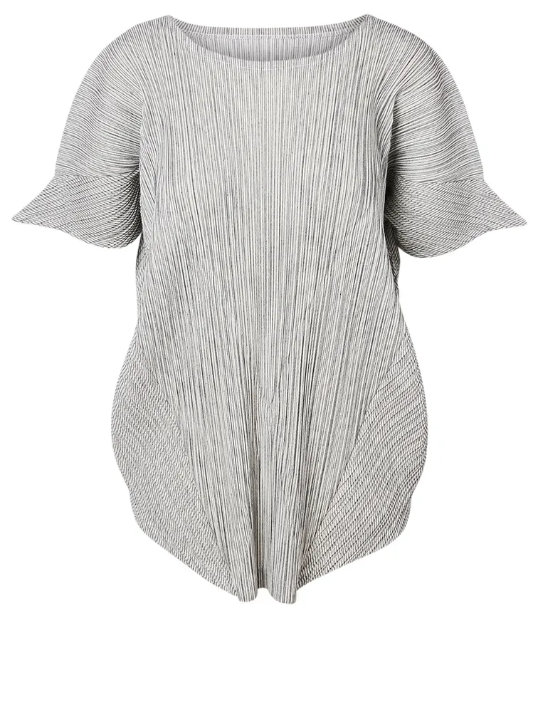 Pleated Short-Sleeve Top