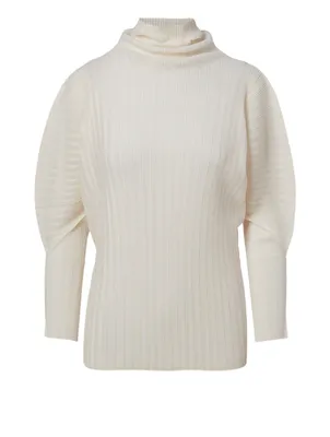 December Pleated Turtleneck Top