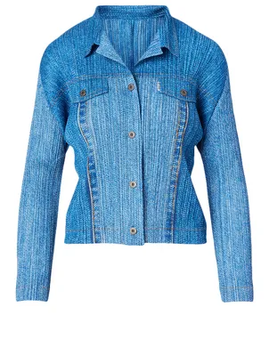Two Tone Jacket Denim Print