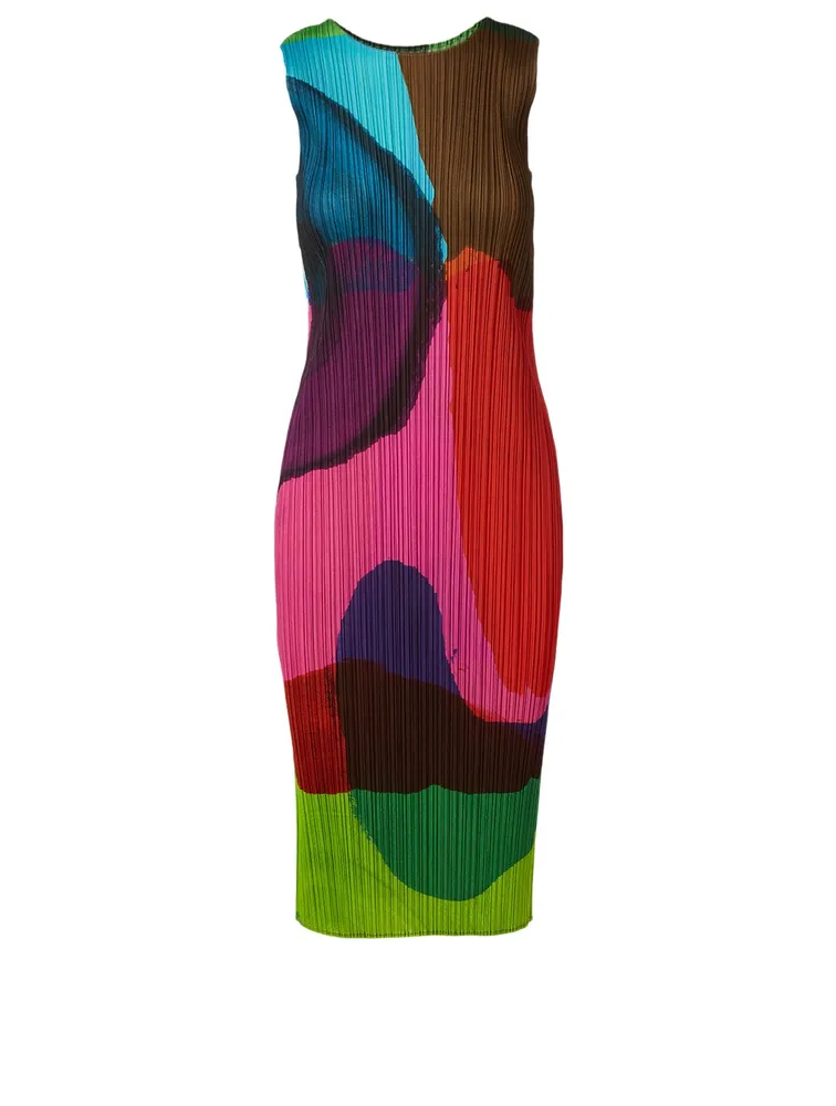 Energetic Midi Dress Abstract Print