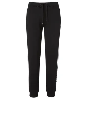 Cotton-Blend Jogger Pants With Stripe
