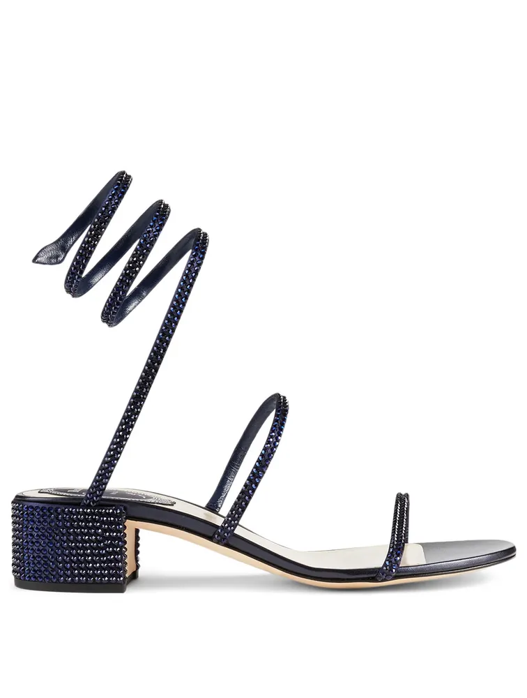 Cleo 40 Satin Crystal Coil Heeled Sandals