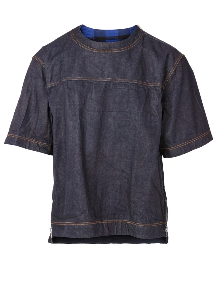 Denim Short-Sleeve Top