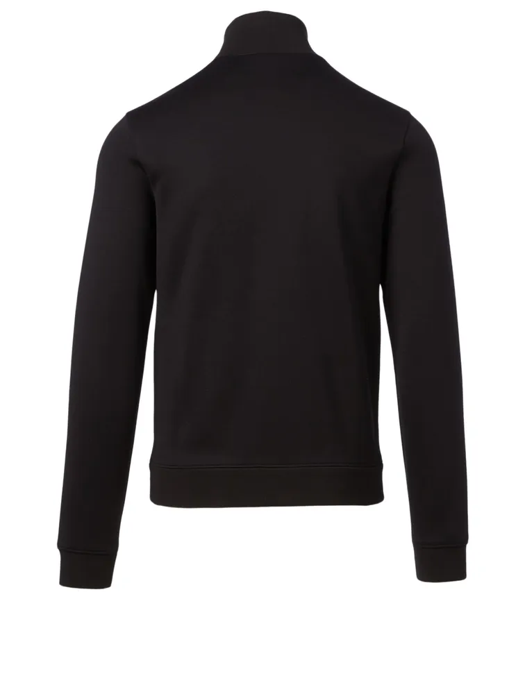 Cotton-Blend Zip Jacket With Embroidery